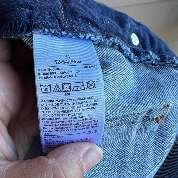 Gap Denim 5 Pocket Button Front Medium Indigo Wash Skirt - Size 34 - Picture 7 of 8